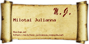 Milotai Julianna névjegykártya